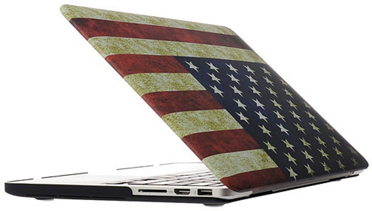 Mobigear Hard Case Frosted Retro US Flag voor Apple MacBook Pro Retina 13 inch