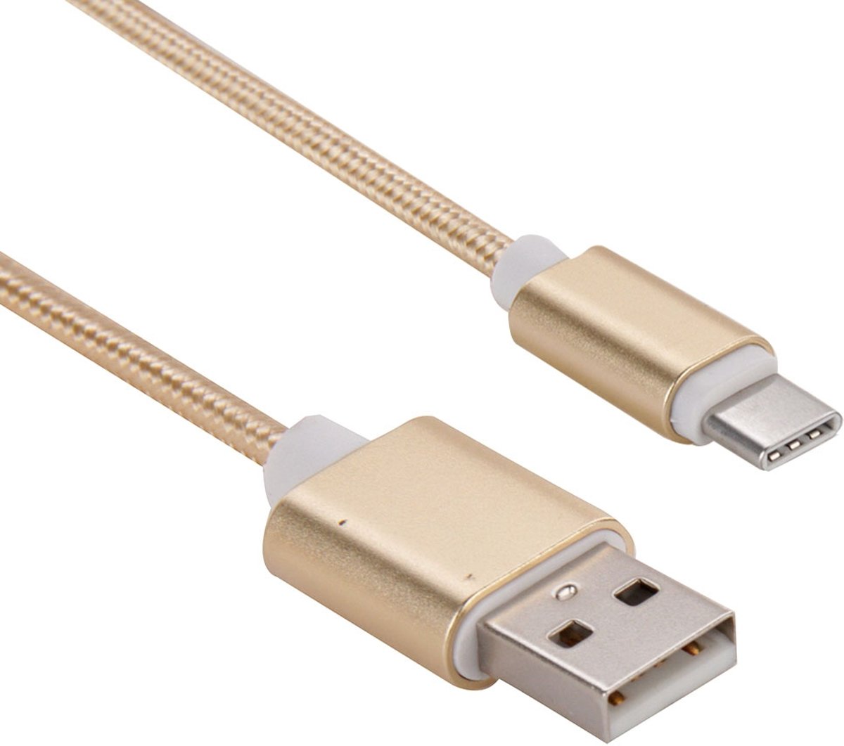 Mobigear USB 2.0 naar USB-C Kabel Woven 1.5 Meter Goud