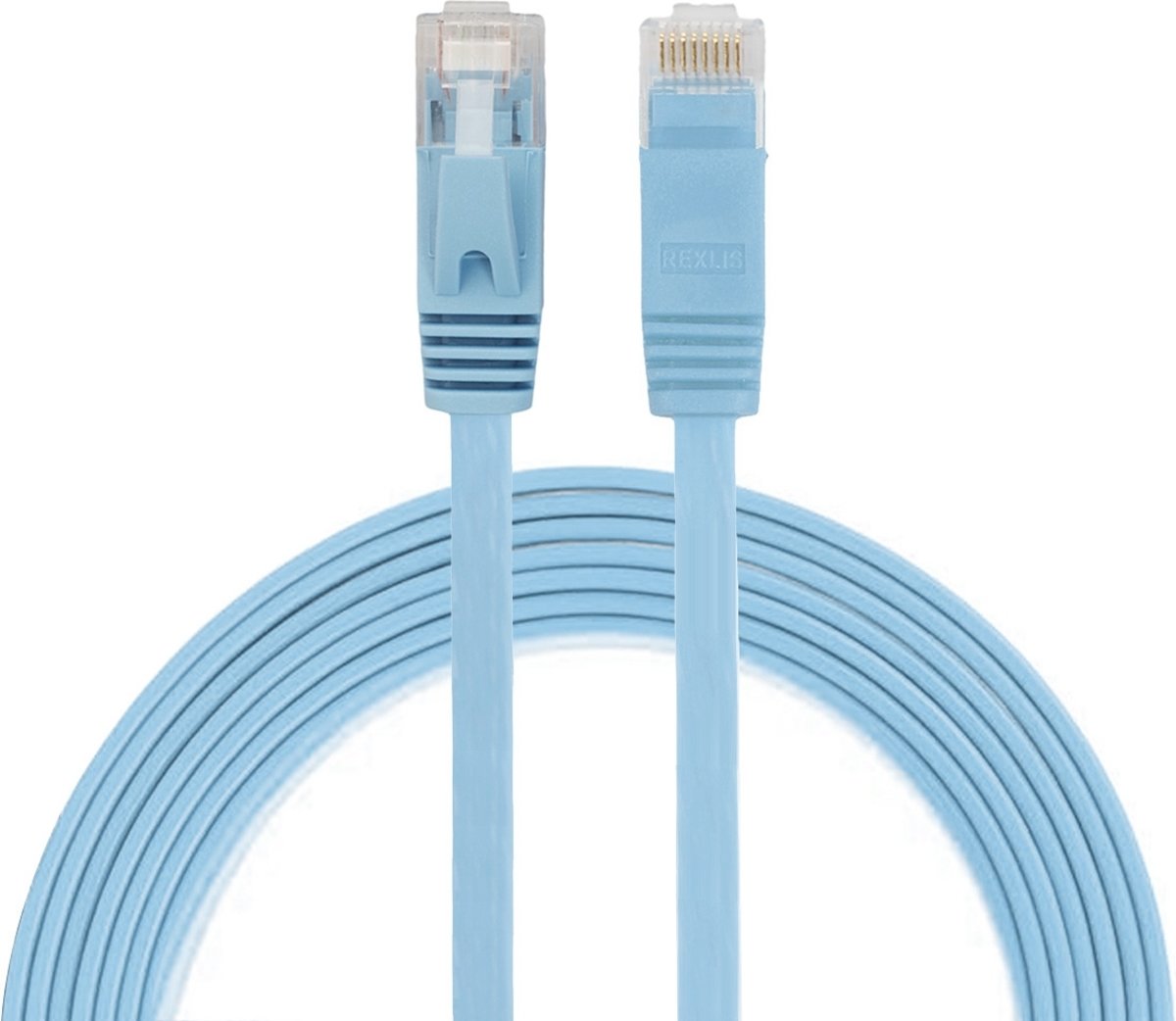 Mobigear UTP CAT 6 Netwerk Kabel Plat 2 Meter Blauw