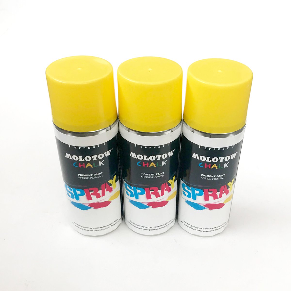 3 stuks Molotow Streetwise Krijtspray - 400ml Gele Graffiti Chalk Spray