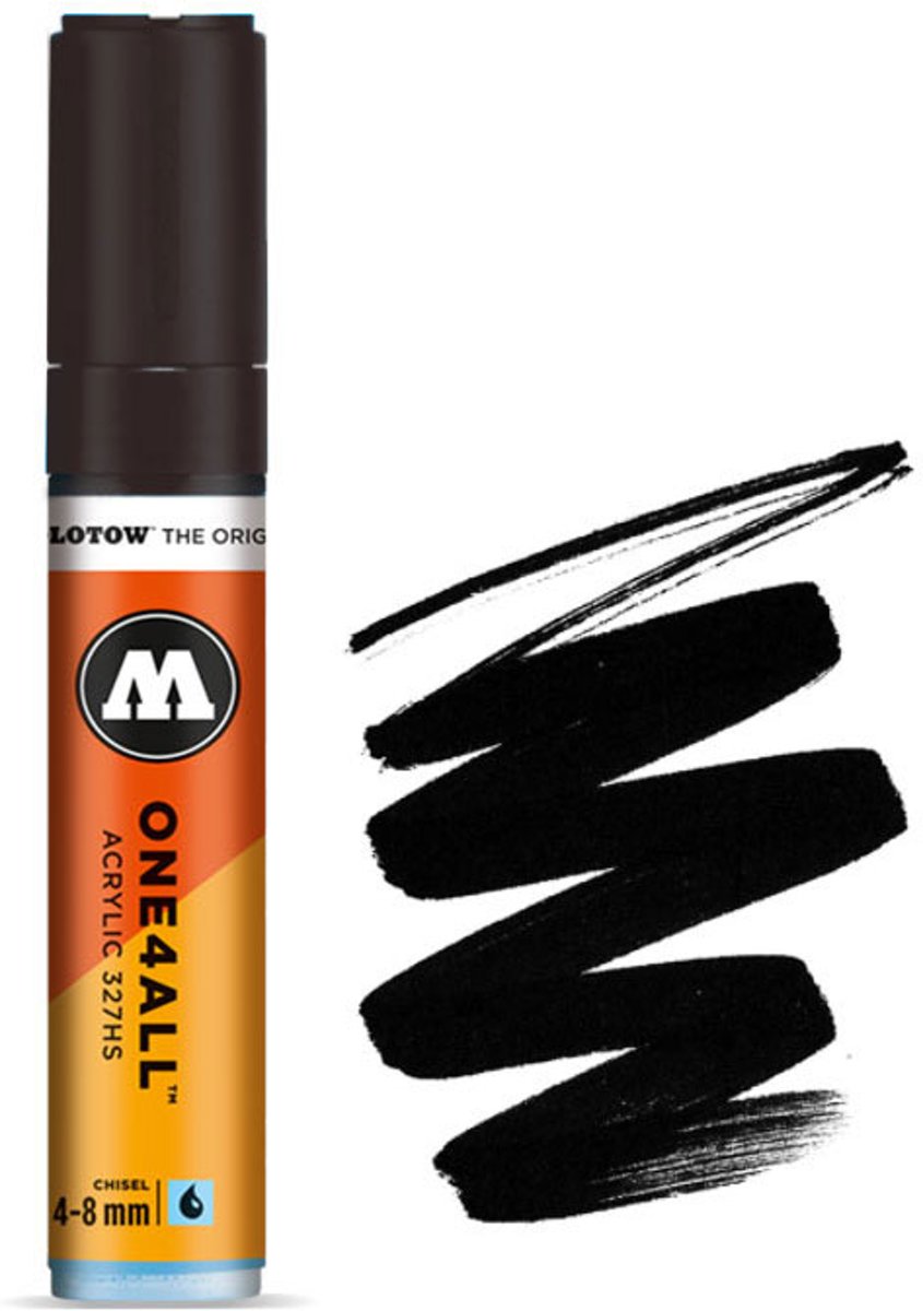   327HS Signal Black - Zwarte acryl marker - Chisel tip 4-8mm - Kleur zwart