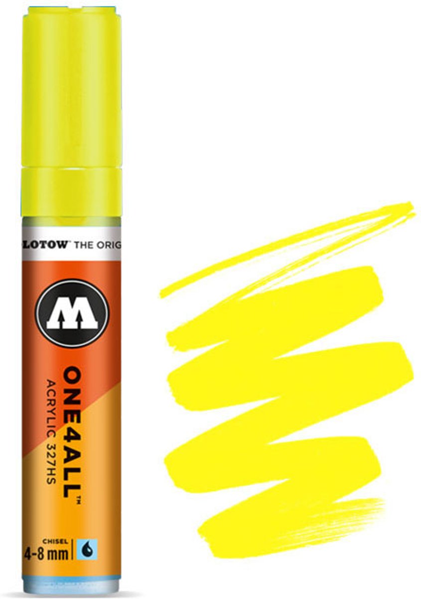 Molotow 327HS Zinc Yellow - Gele acryl marker - Chisel tip 4-8mm - Kleur geel