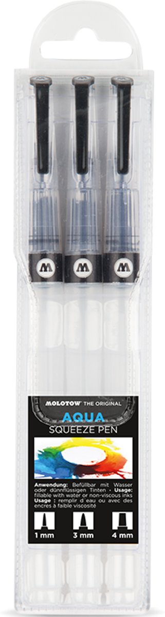   Aqua Squeeze Pen Basic-Set 1 - 1, 3 & 4 mm aqua squeeze penselen set