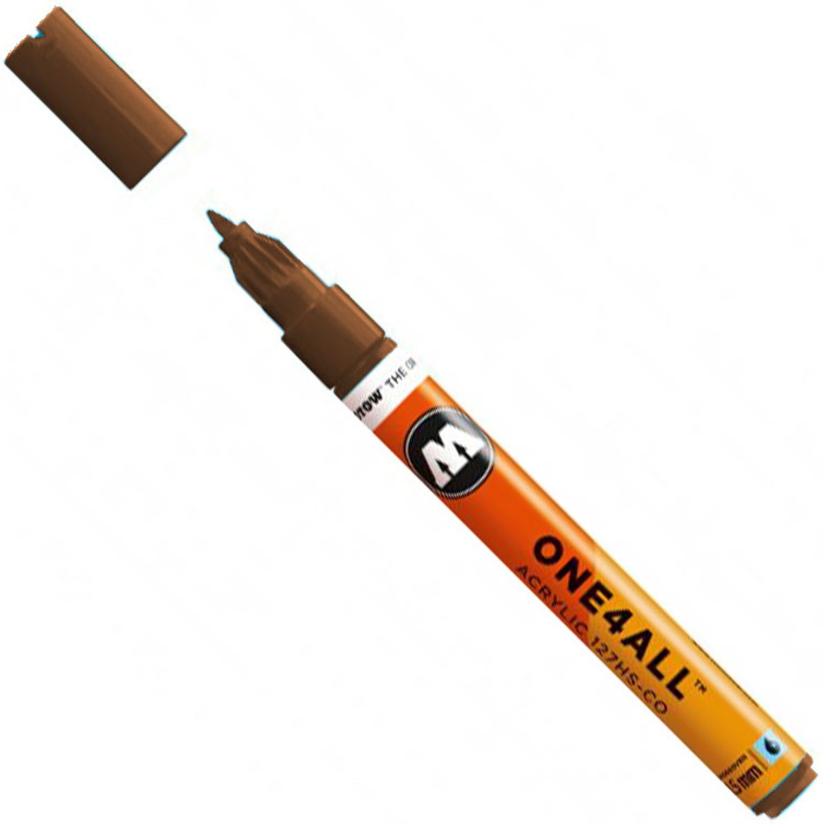 Molotow ONE4ALL 127HS-CO 1,5mm Marker - Bruin - Geschikt voor vele oppervlaktes zoals canvas, hout, steen, keramiek, plastic, glas, papier, leer...