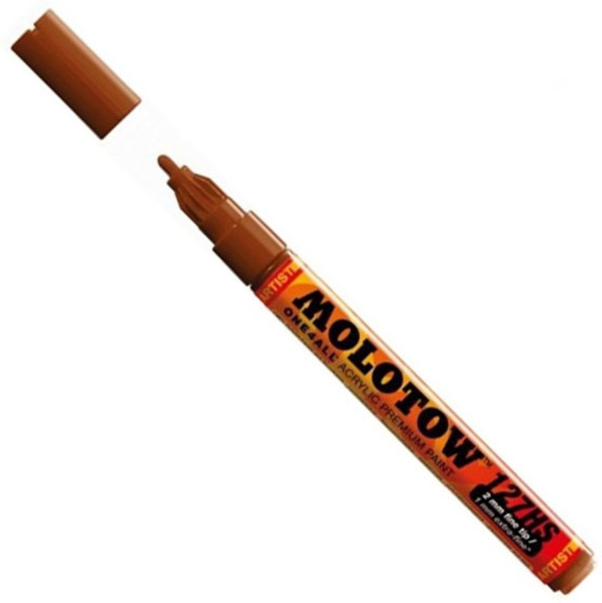 Molotow ONE4ALL 2mm Acryl Marker - Bruin - Geschikt voor vele oppervlaktes zoals canvas, hout, steen, keramiek, plastic, glas, papier, leer...