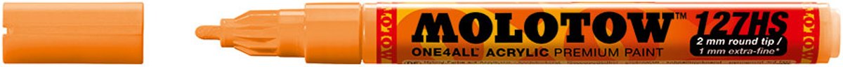 Molotow ONE4ALL 2mm Acryl Marker - Fluoriserend Oranje - Geschikt voor vele oppervlaktes zoals canvas, hout, steen, keramiek, plastic, glas, papier, leer...