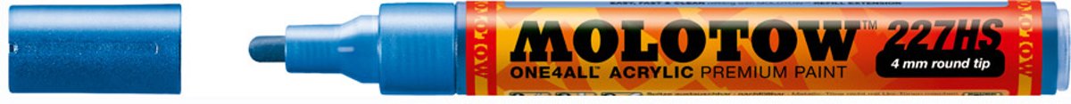 Molotow ONE4ALL 4mm Acryl Marker - Metallic Blauw - Geschikt voor vele oppervlaktes zoals canvas, hout, steen, keramiek, plastic, glas, papier, leer...