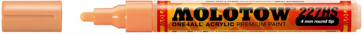 Molotow ONE4ALL 4mm Acryl Marker - Pastel Oranje - Geschikt voor vele oppervlaktes zoals canvas, hout, steen, keramiek, plastic, glas, papier, leer...