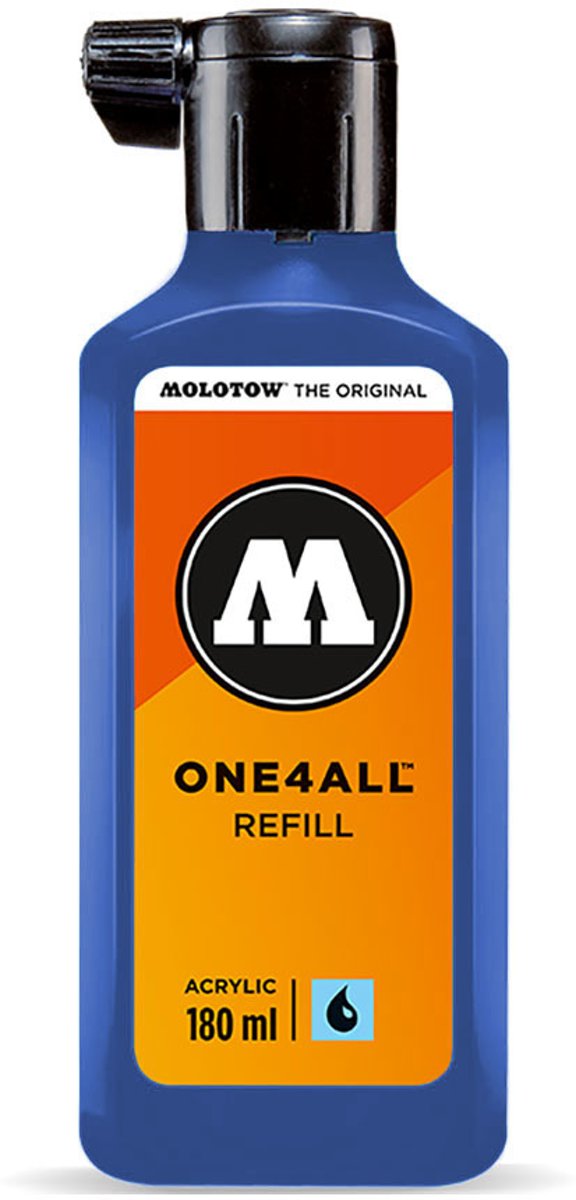 Molotow ONE4ALL™ - 180ml Blauwe navul Inkt op acrylbasis