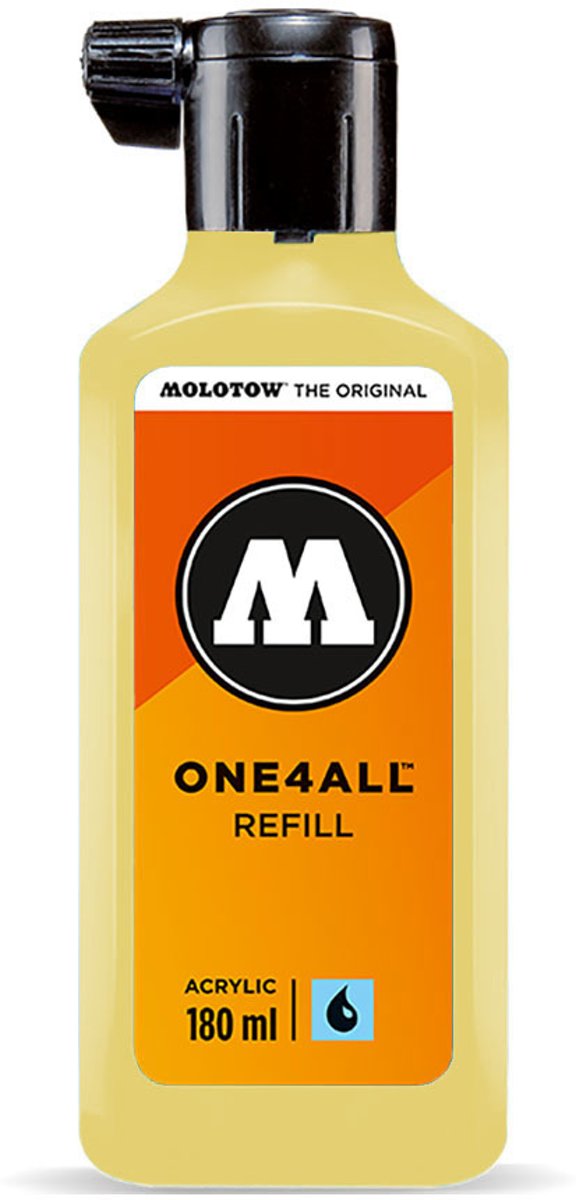 Molotow ONE4ALL™ - 180ml Lichtgeel navul Inkt op acrylbasis