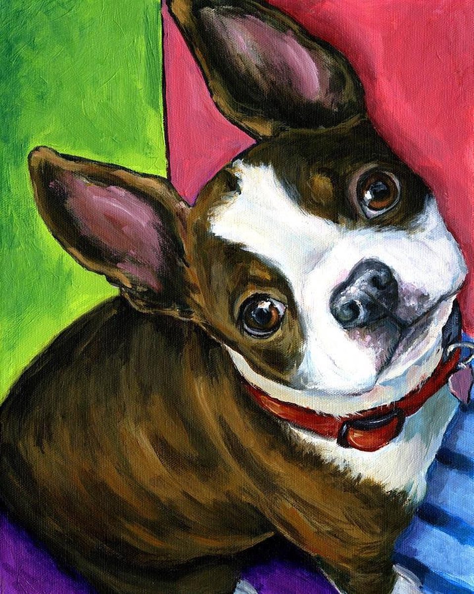 Dielay - Diamond Painting Pakket - Franse buldog / Frenchie - 30x20 cm - Complete Set - Volledige Bedekking - Ronde Steentjes