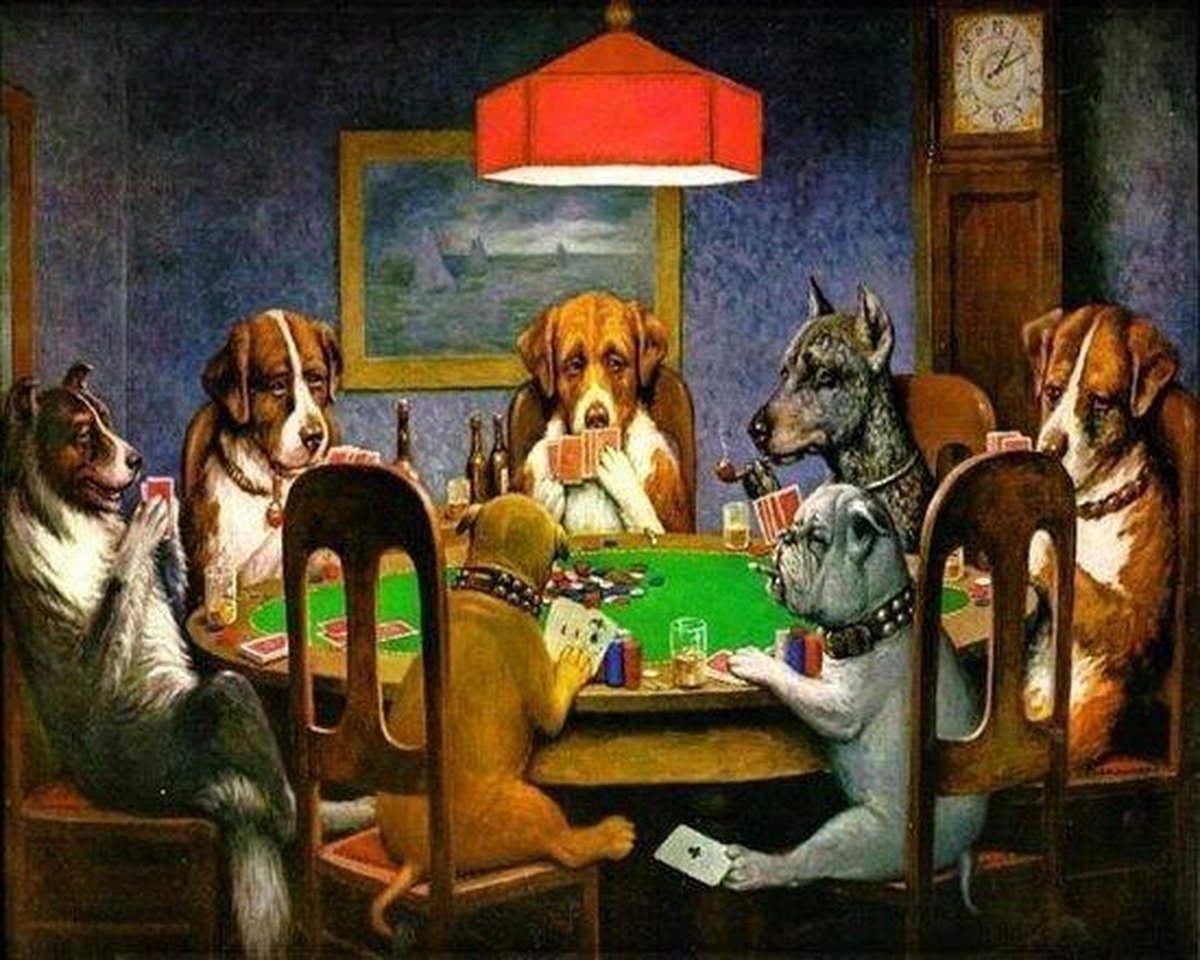 Full Diamond Painting Volwassenen  - Ronde Steentjes  - Volledig Pakket  - Hobby  - Dieren  - Poker Honden 50x40cm