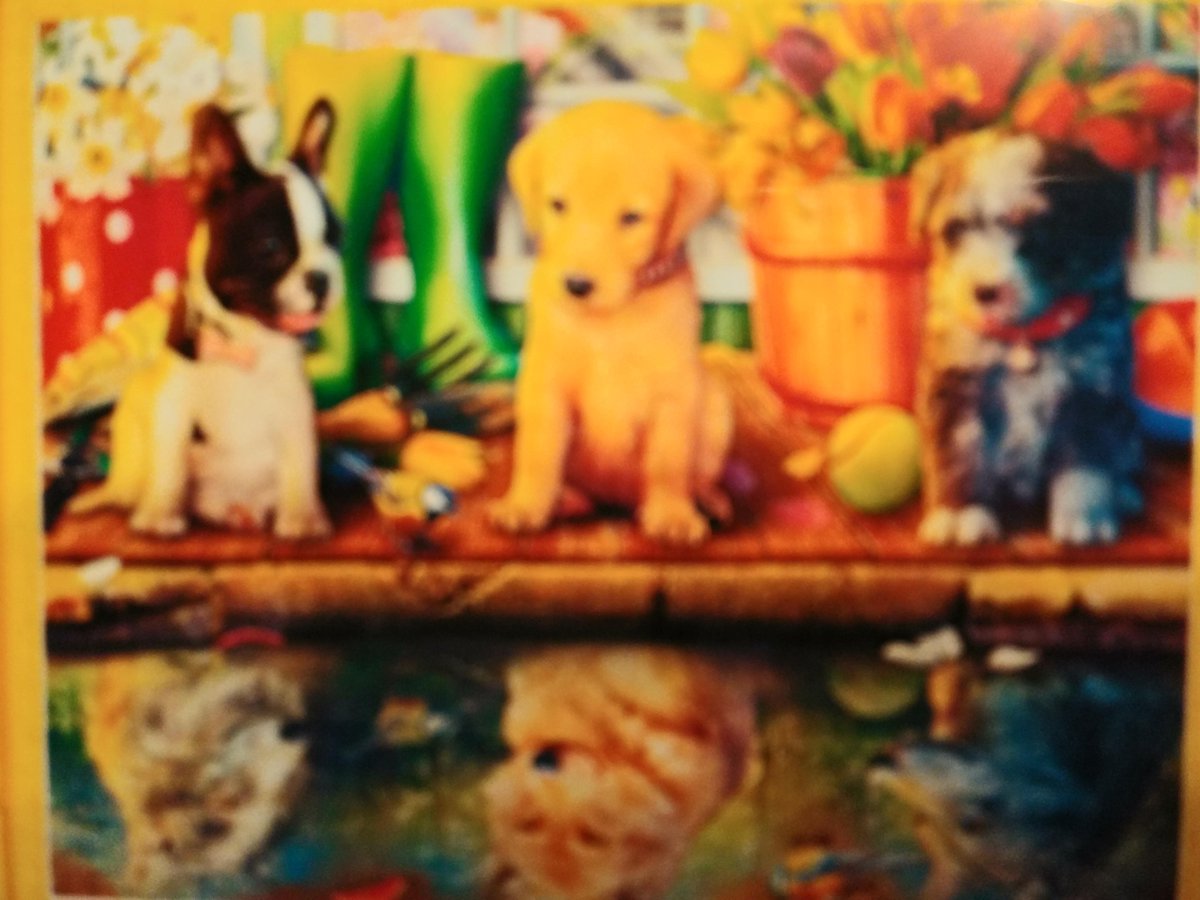 MONA LISA DIAMOND PAINTING 3 PUPPYS