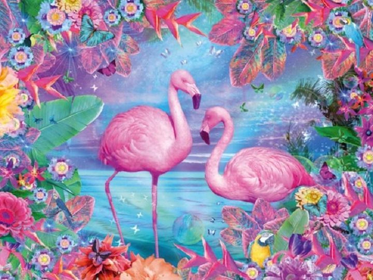 Mona Lisa diamond painting compleet pakket 50x40cm : Flamingos (vierkant)