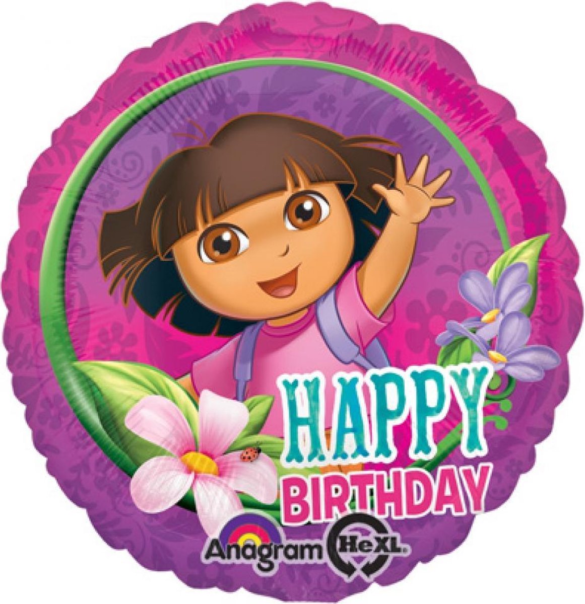 Folieballon dora Happy birthday 43cm