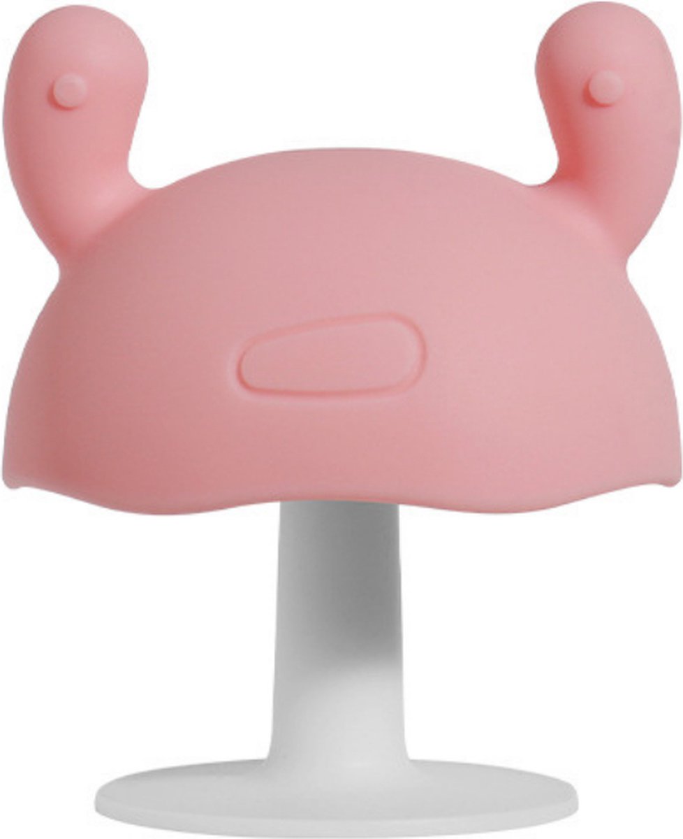 Monno®  Paddenstoel Bijtring/Fopspeen - Baby Speelgoed - Kinderservies  - 100% BPA Vrij - Roze