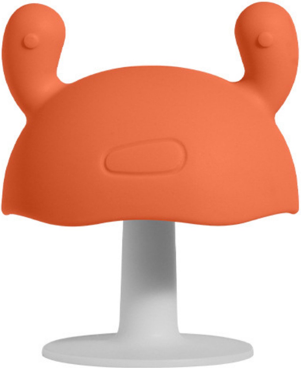 Monno®  Paddenstoel Bijtring/Speen - Baby Speelgoed - Kinderservies - Bijtspeelgoed Baby - 100% BPA Vrij - Oranje