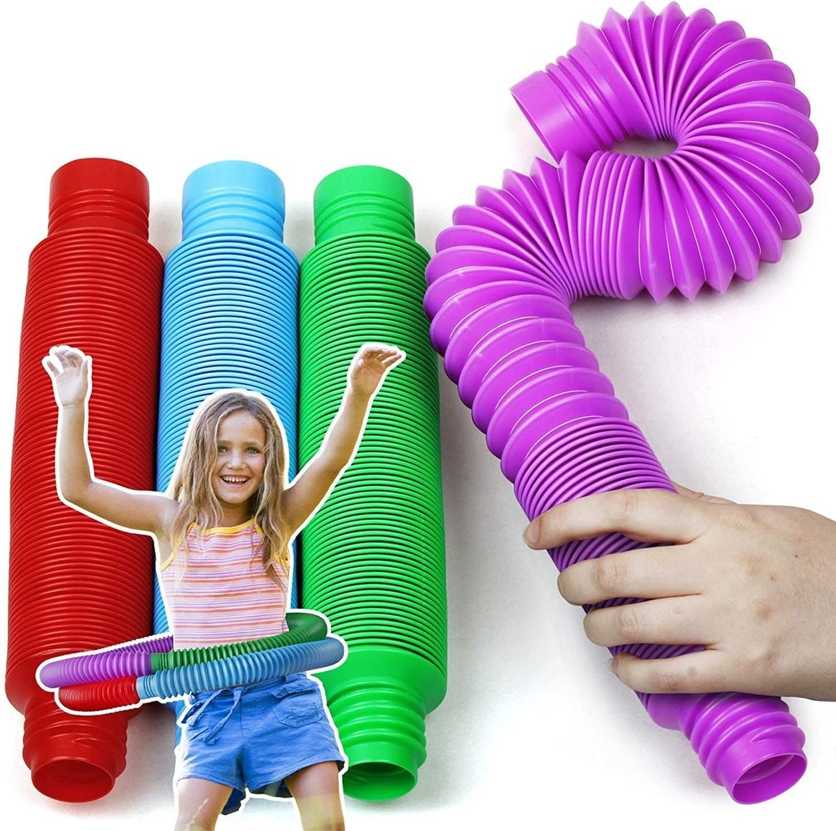 Pop Tube XL - Fidget Toys - Pop Buizen - Wacky Tubes - Fidget tube - 4 Stuks