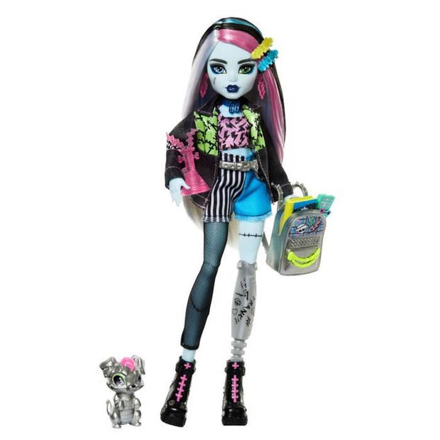 Monster High-Frankie Stein pop-pop met dier en accessoires HXH73