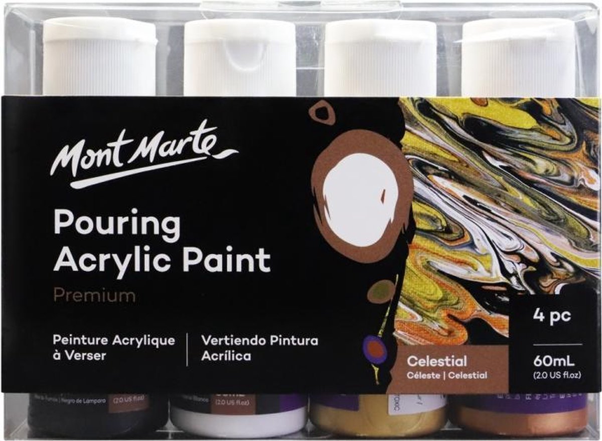 Mont Marte® Celestial Pouring Paint - 4 potjes pouringverf a 60 ml