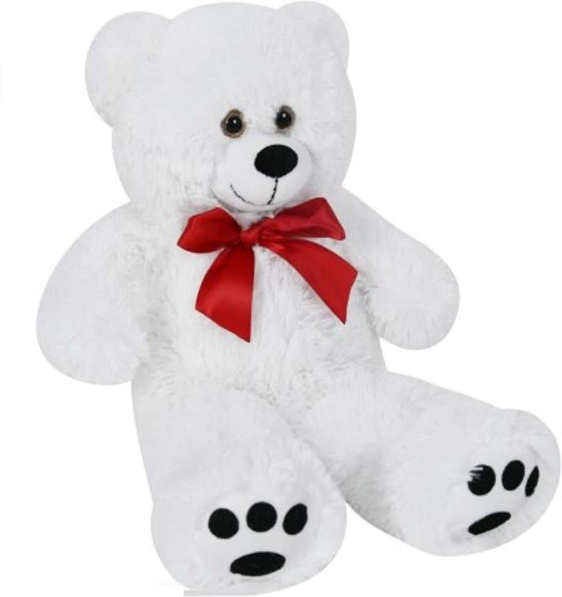 Monzana Teddybeer - Pluche - 50cm - Wit