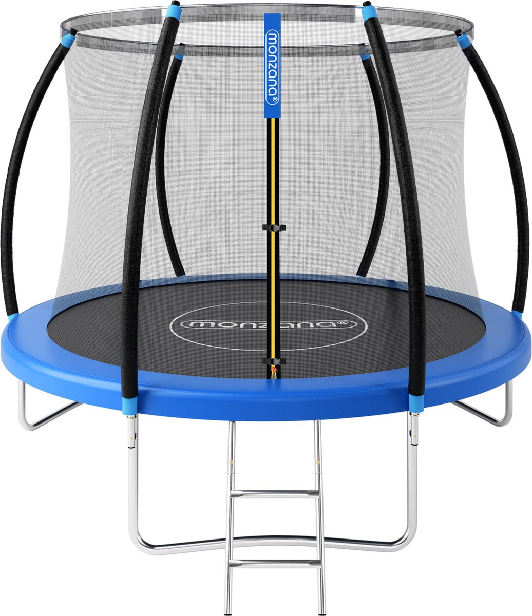 Monzana Trampoline Ø 244 cm GS Gecertificeerd incl. Veiligheidsnet Ladder Kind