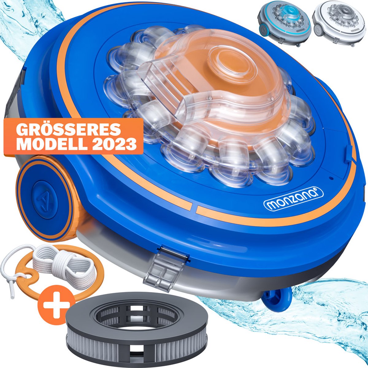 Monzana Zwembadrobot Poolboy600 – Draadloos met Batterij – Blauw