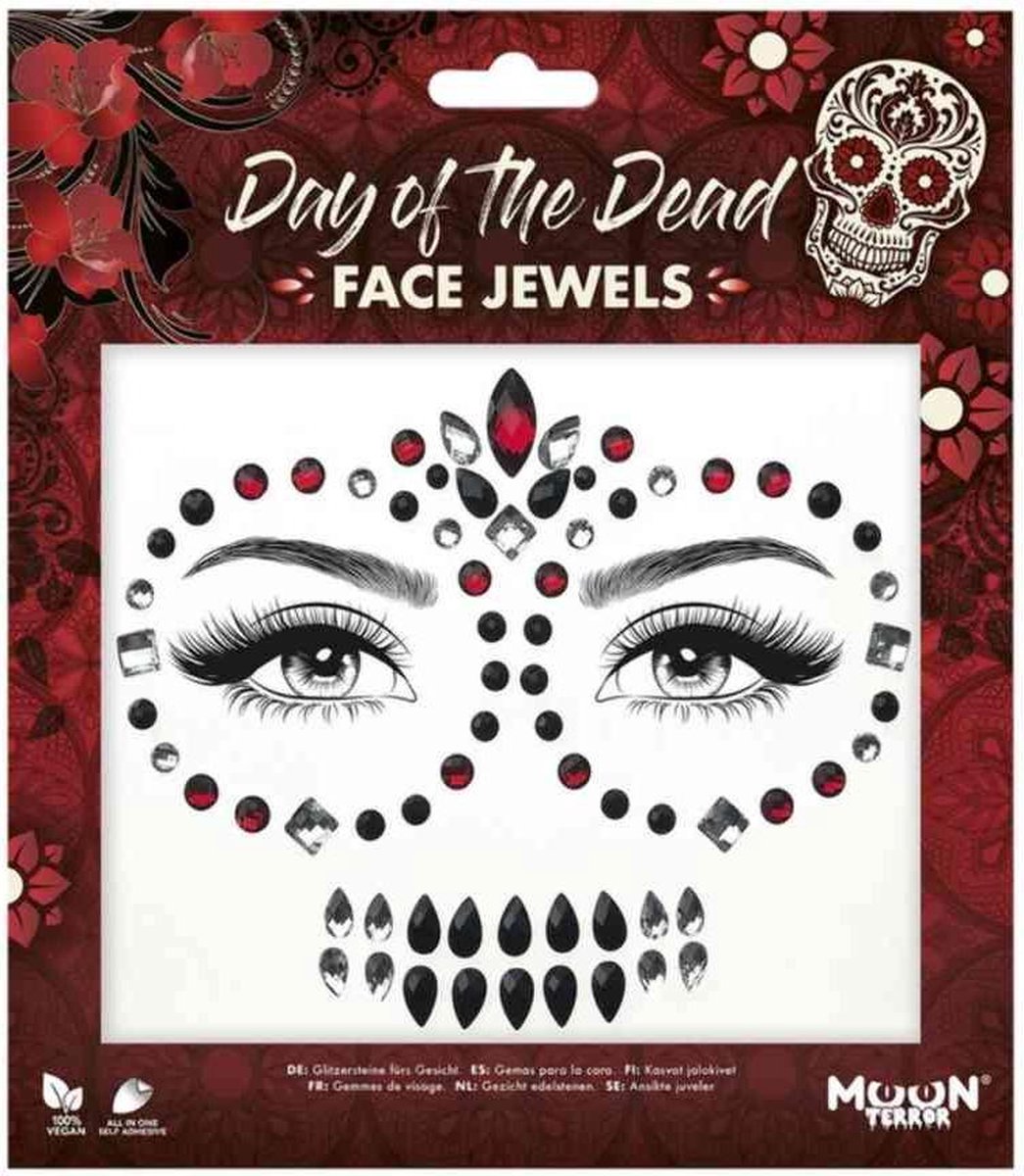 Moon Creations Gezicht Diamanten Sticker Moon Terror - Day Of The Dead Multicolours