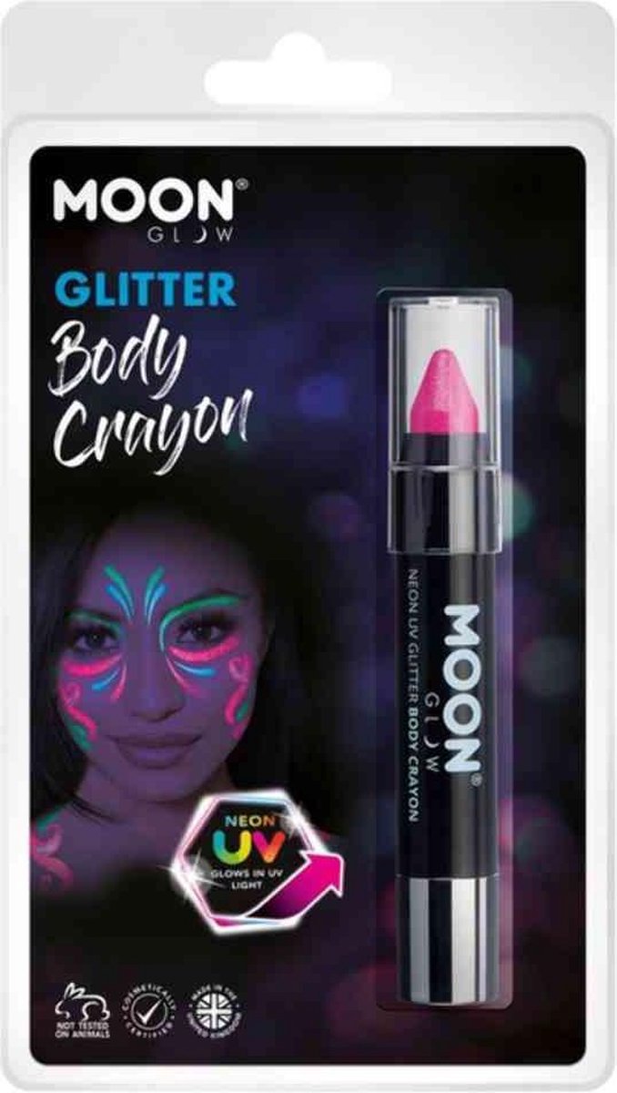 Moon Creations Schmink Stift Moon Glow - Neon UV Glitter Roze