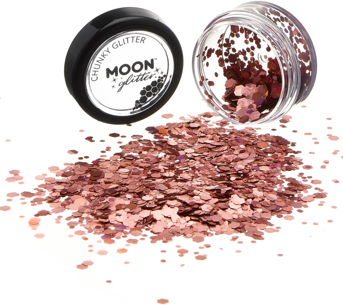 Moon-Glow Chunky Glitter Shaker Rose Gold