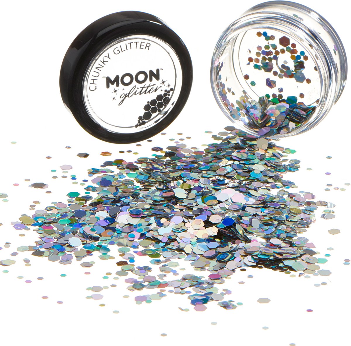 Moon-Glow Chunky Glitter Shaker Zilver