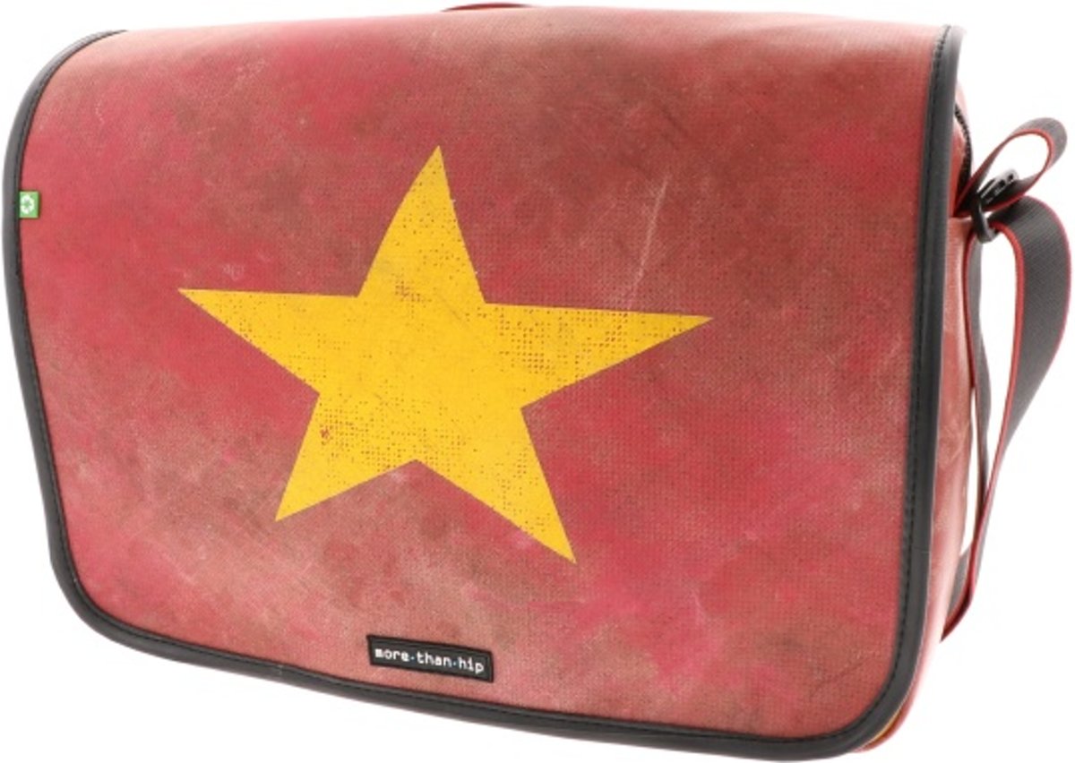 MoreThanHip - zeiltassen Rome – stevige 15,6 inch laptoptas van gerecycled vrachtwagenzeil