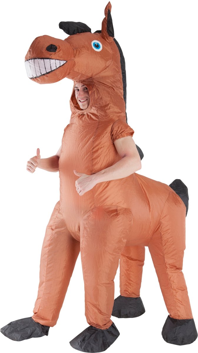 Enorm opblaasbaar Morphsuits™ paard kostuum voor volwassenen - Verkleedkleding