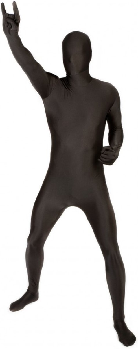 Morphsuit basic black maat M (past tot lengte van 1.61)