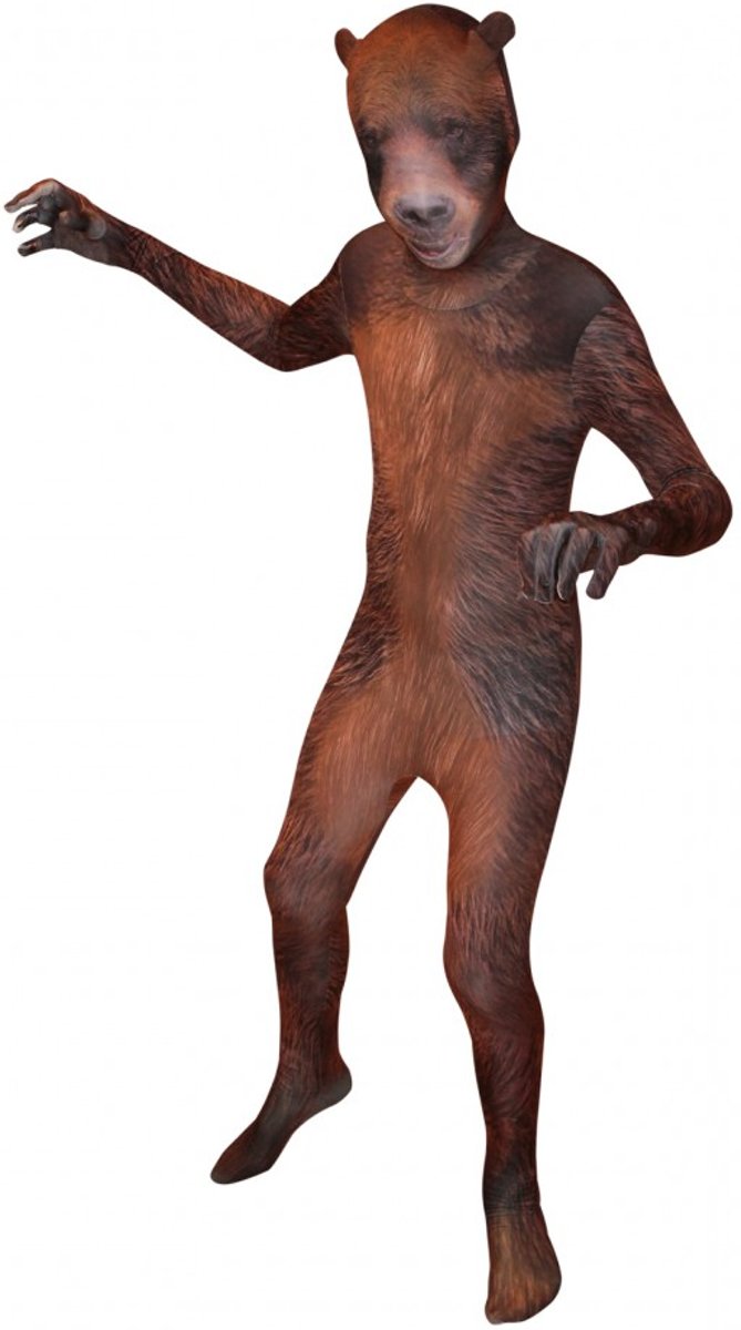 Morphsuits™ Grizzly Bear Morphsuit - SecondSkin - Verkleedkleding - 152/160 cm