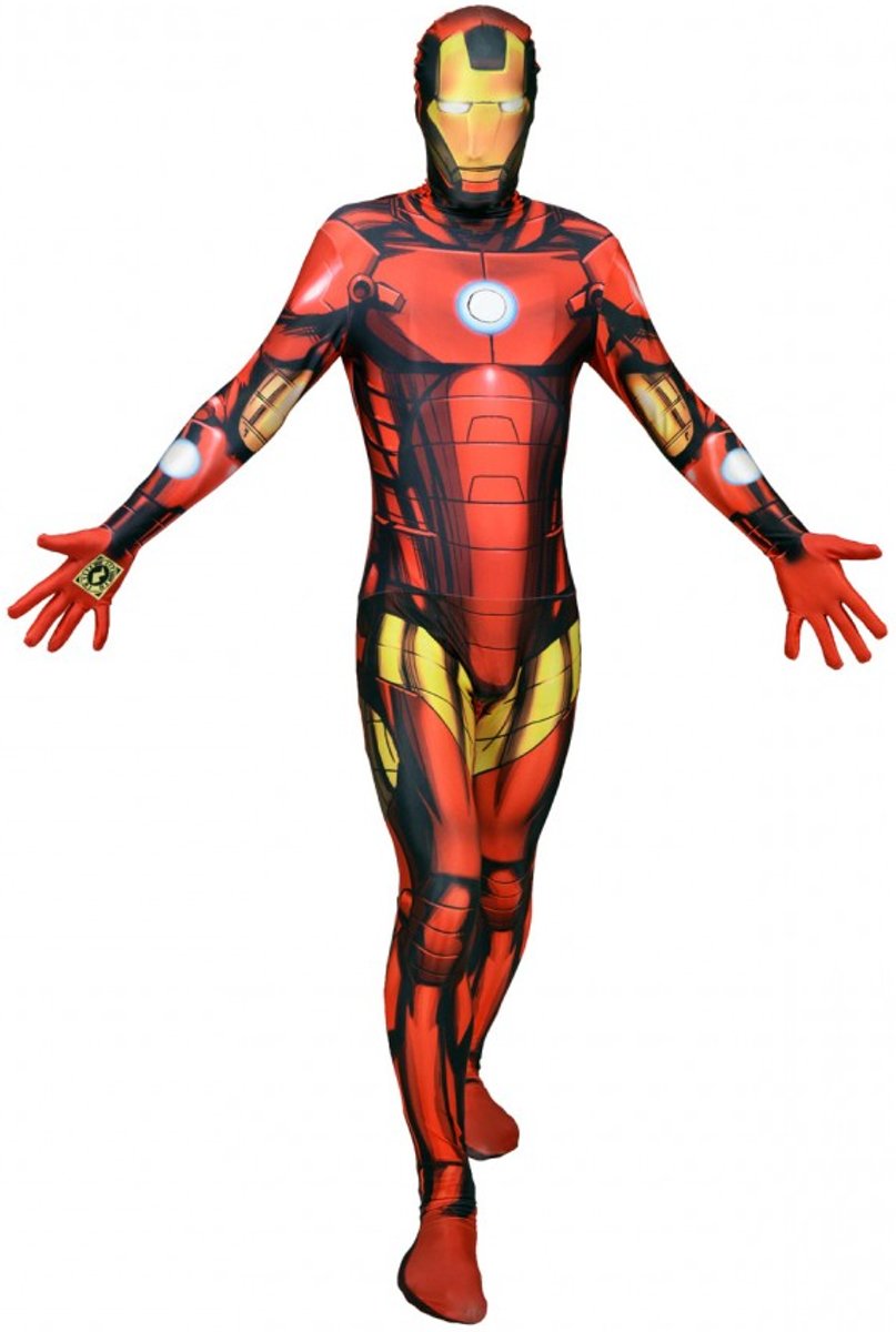 Morphsuits™ Iron Man Zapper Morphsuits - SecondSkin - Verkleedkleding - 135/150 cm