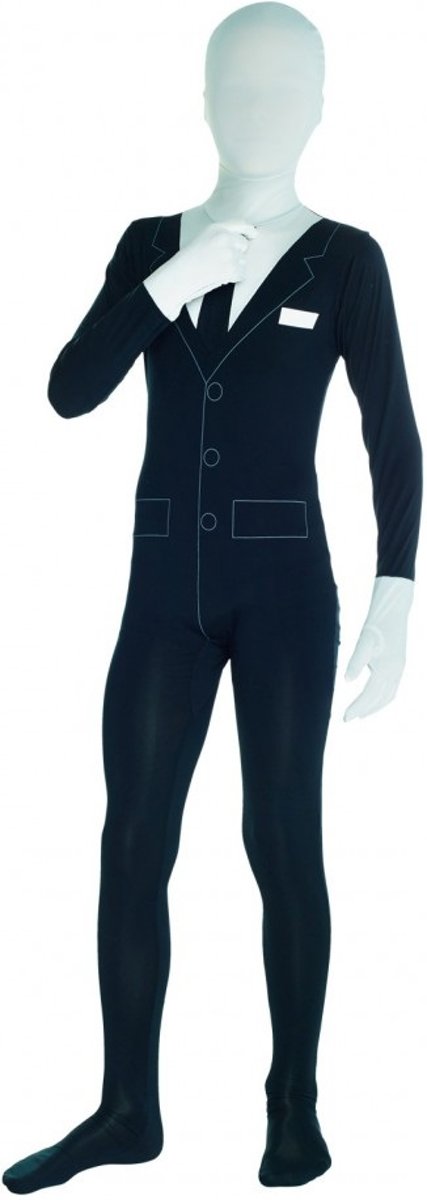  ™ Kids Slenderman - SecondSkin - Verkleedkleding - 105/119