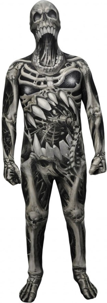 Morphsuits™ Monster: Skull And Bones Kids - SecondSkin - Verkleedkleding - 105/119 cm