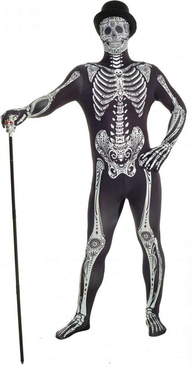 Morphsuits™ Morphsuit day of the dead - SecondSkin - Verkleedkleding - 164/176 cm