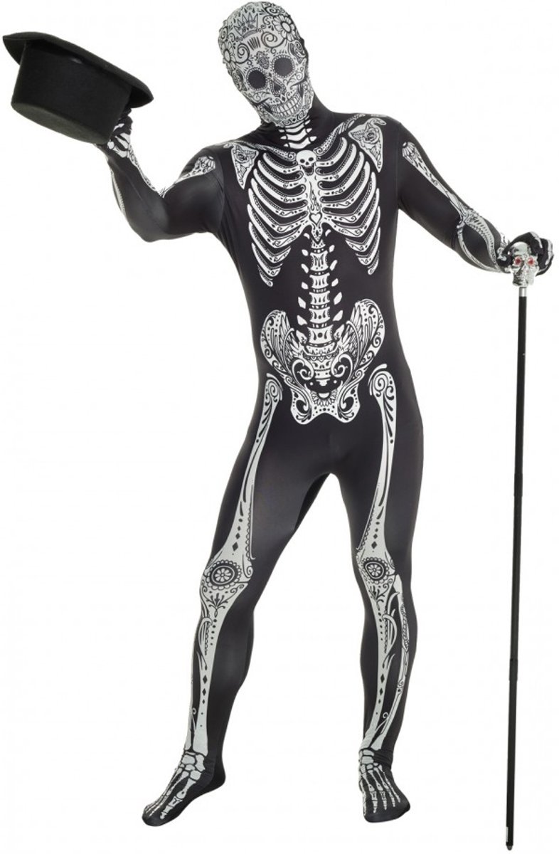 Morphsuits™ Morphsuit day of the dead - SecondSkin - Verkleedkleding - 176/184 cm