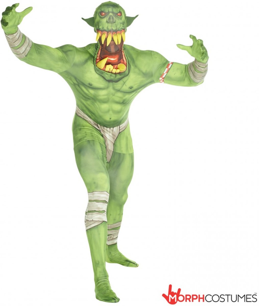 Morphsuits™ Orc Jaw Dropper Groen - SecondSkin - Verkleedkleding - 152/160 cm