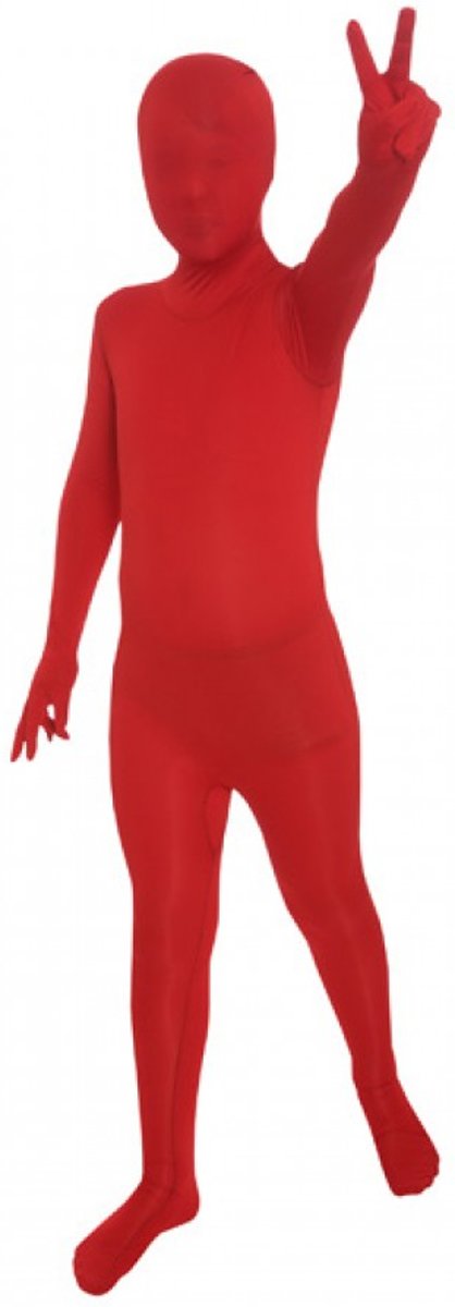 Morphsuits™ Partysuit Kids Red - SecondSkin - Verkleedkleding - 105/119 cm