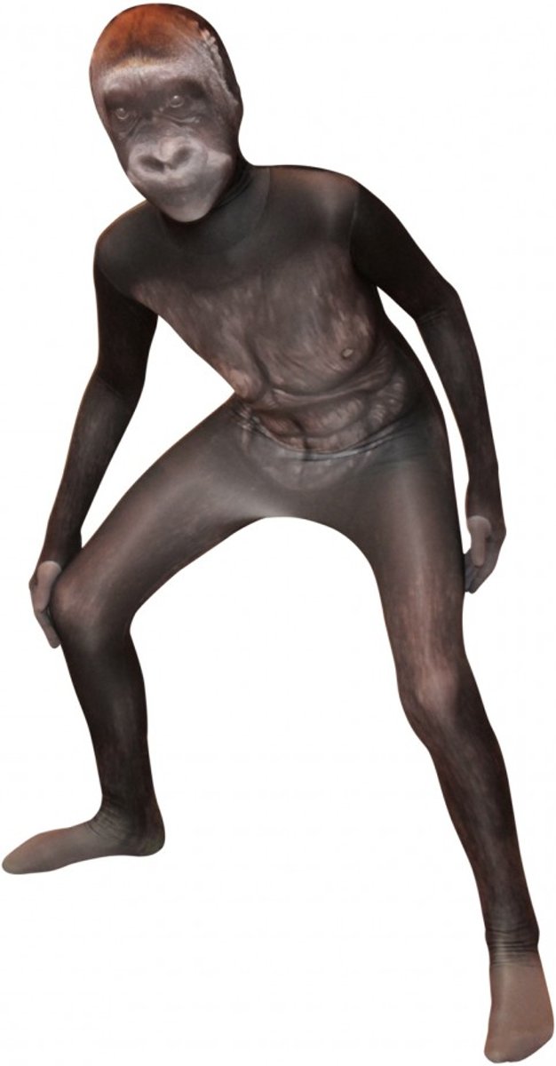 Morphsuits™ Silverback Gorilla Morphsuit - SecondSkin - Verkleedkleding - 152/160 cm