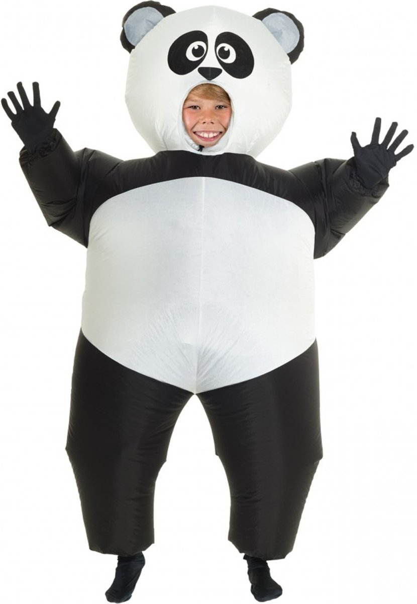 Opblaasbaar Morphsuits™ panda kostuum voor kinderen - Verkleedkleding - Maat 122/152