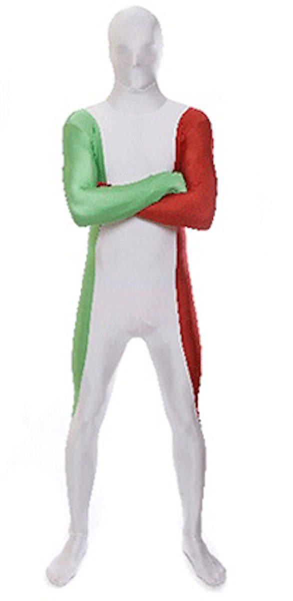 Originele morphsuit Italiaanse vlag M (145 - 160 cm)