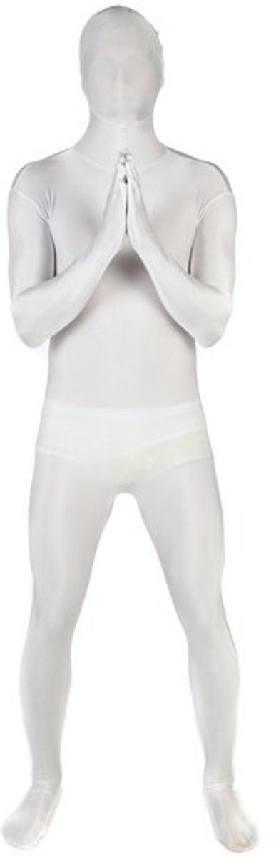 Wit Morphsuits™ kostuum voor volwassenen - Verkleedkleding - M (Max. 160 cm)