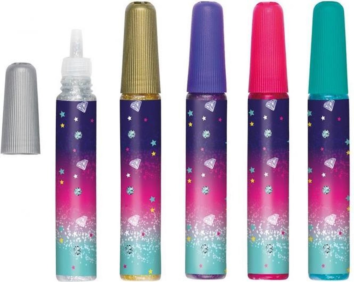 Deco glitter lijmstift set van 5