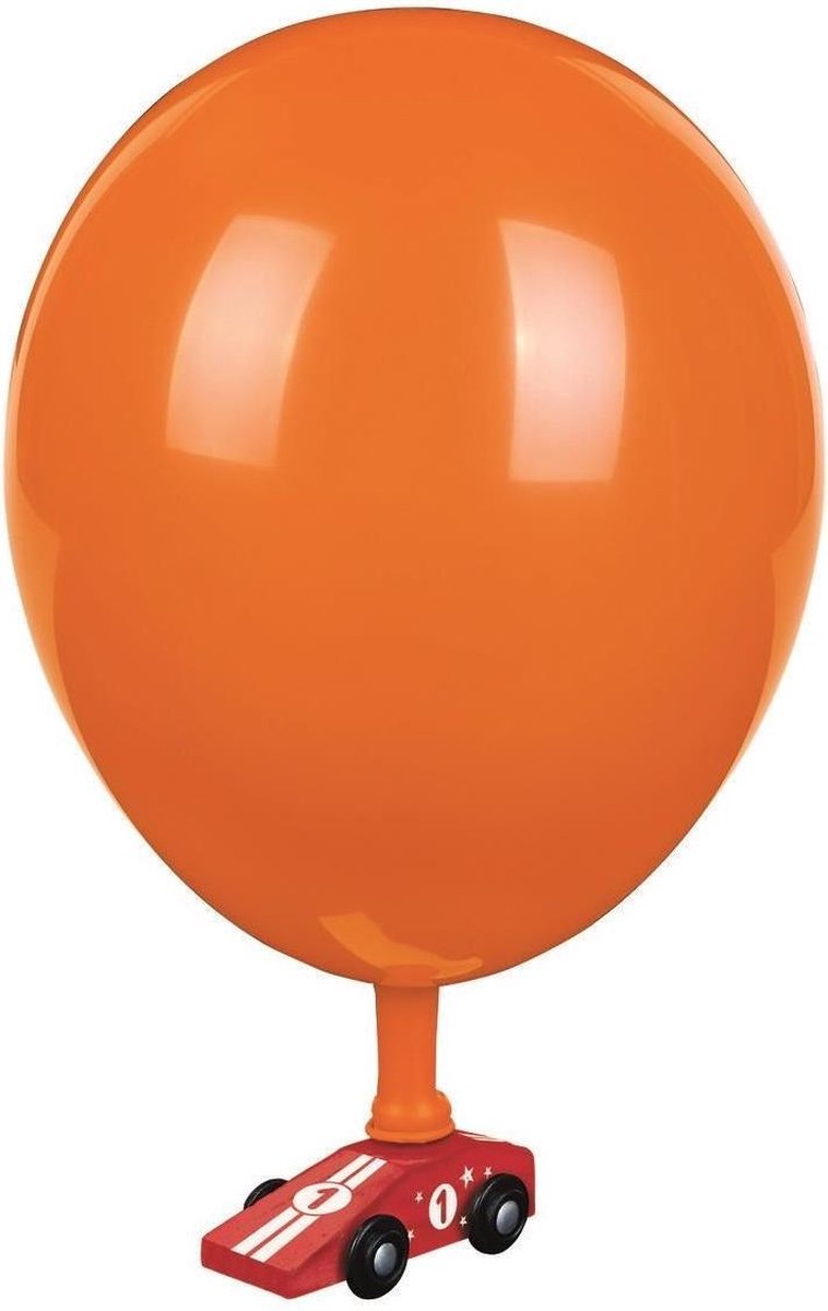 Moses Ballonauto Phänomint 10,8 Cm Hout/latex Rood 5-delig