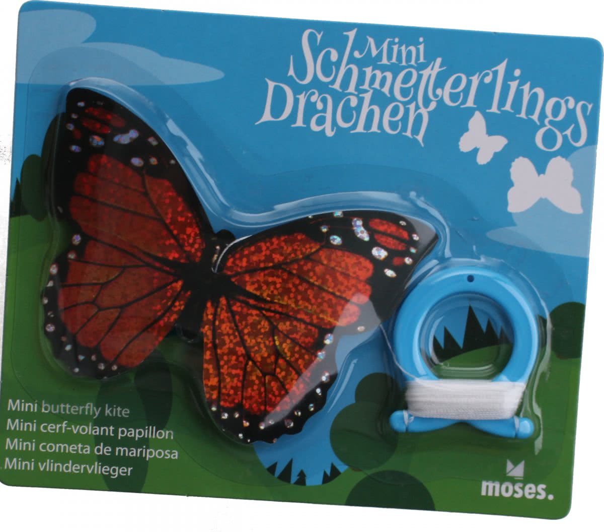 Moses Mini-vlieger Met Touw Vlinder 10 Cm Rood