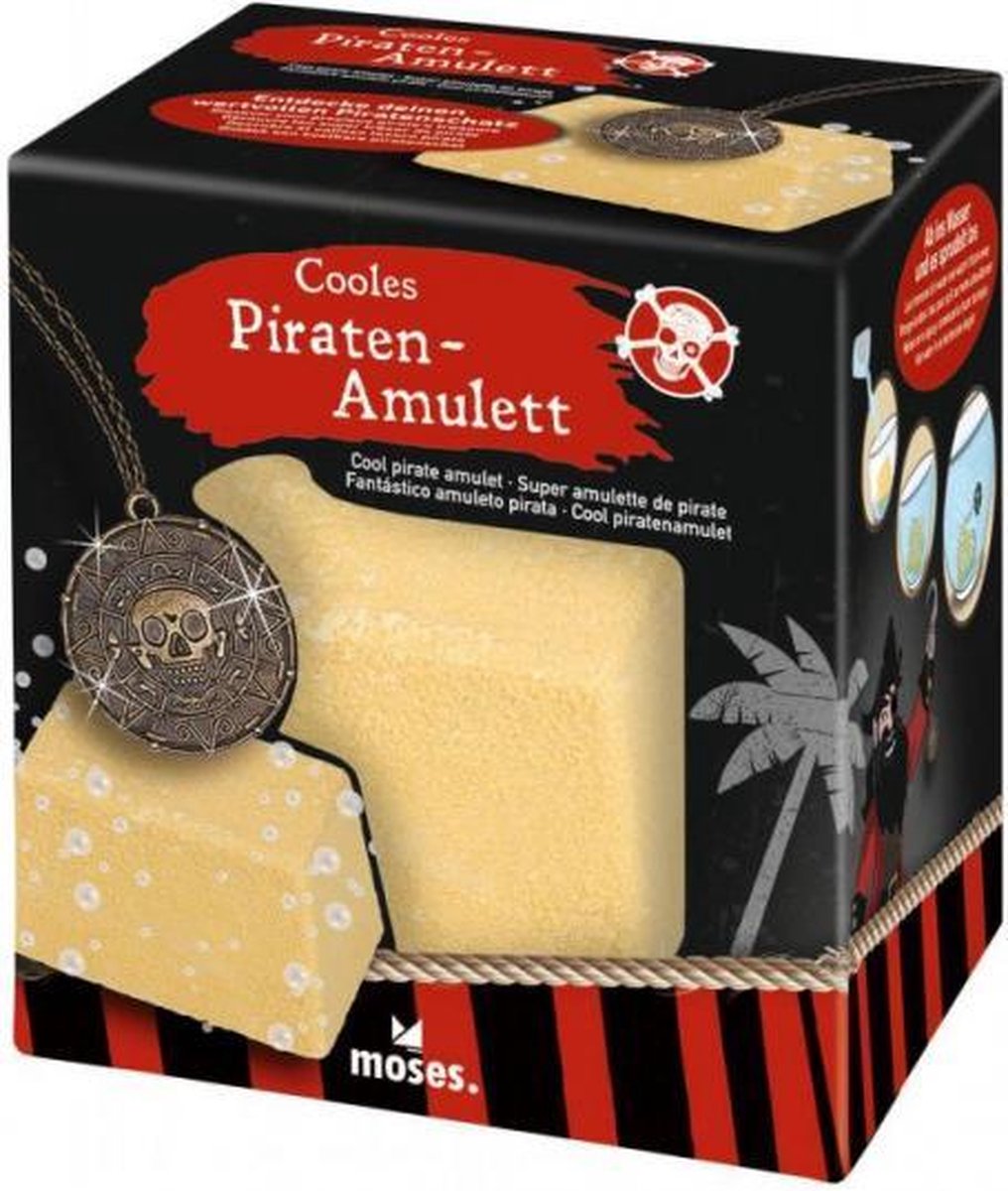 amulet Piraat junior 4 cm staal goud 2-delig